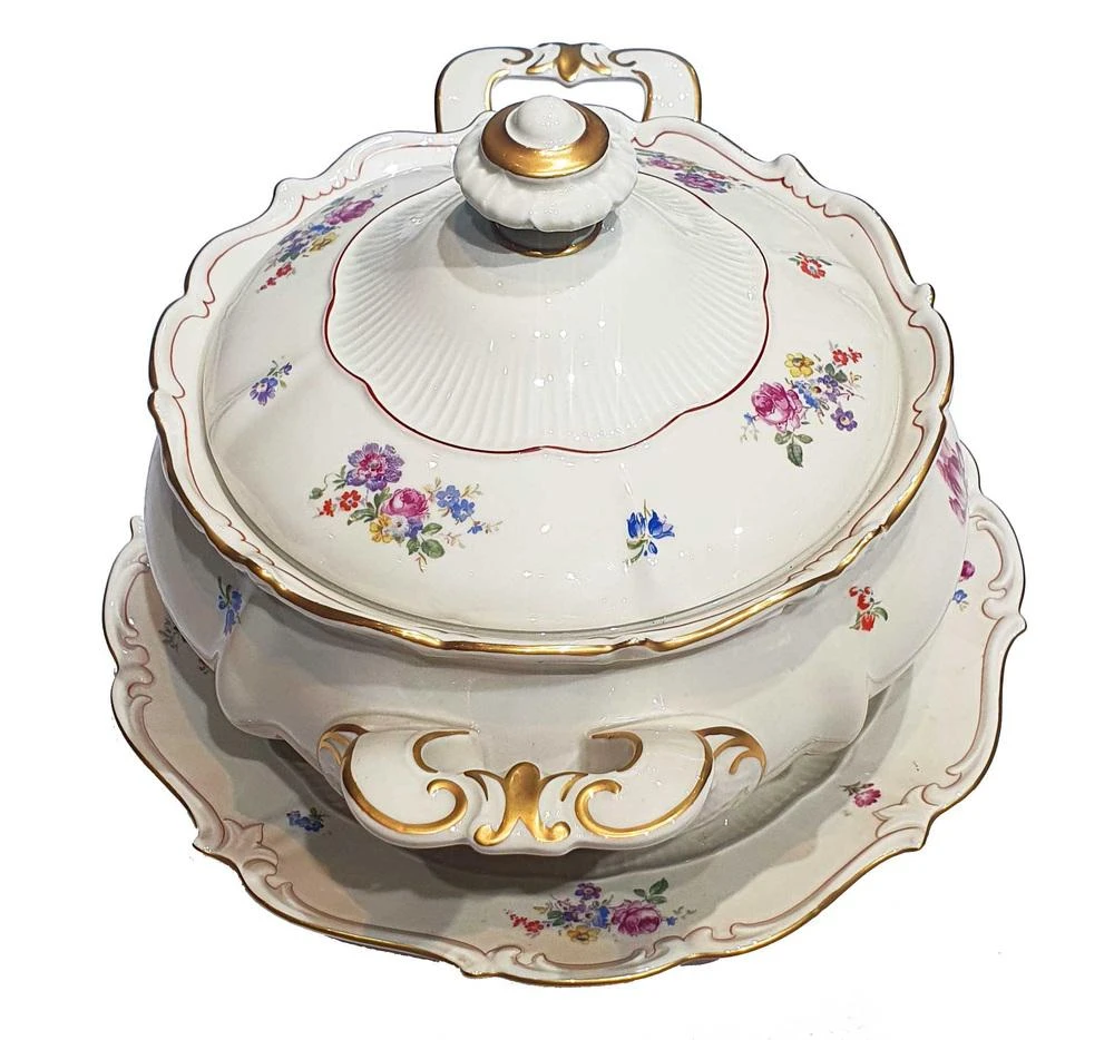 German Porcelain Tureen And Charger By VEB R,Reichenbach, Set Of 3 7 German Porcelain Tureen And Charger By VEB R,Reichenbach, Set Of 3 - Image 5
