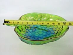 Indiana Carnival Glass Iridescent Green Grape Serving Salad Fruit Bowl -Lenox Shop indiana carnival glass iridescent green grape serving salad fruit bowl 3226