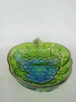 Indiana Carnival Glass Iridescent Green Grape Serving Salad Fruit Bowl -Lenox Shop indiana carnival glass iridescent green grape serving salad fruit bowl 3745