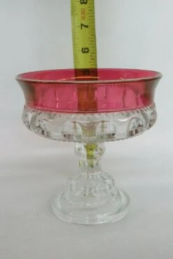 Indiana Glass Kings Crown Ruby Flash Thumbprint Compote Candy Dish Bowl -Lenox Shop indiana glass kings crown ruby flash thumbprint compote candy dish bowl 2605