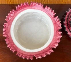 Italian Ceramic Pink And Black Flower Blossom Form Tureen -Lenox Shop italian ceramic pink and black flower blossom form tureen 0764