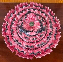 Italian Ceramic Pink And Black Flower Blossom Form Tureen -Lenox Shop italian ceramic pink and black flower blossom form tureen 6356