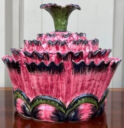 Italian Ceramic Pink And Black Flower Blossom Form Tureen -Lenox Shop italian ceramic pink and black flower blossom form tureen 6567