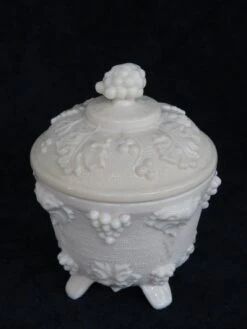 Jeannette Shell Pink Milk Glass Footed Candy Dish With Lid -Lenox Shop jeannette shell pink milk glass footed candy dish with lid 4028