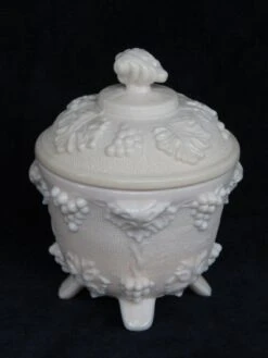 Jeannette Shell Pink Milk Glass Footed Candy Dish With Lid -Lenox Shop jeannette shell pink milk glass footed candy dish with lid 6961