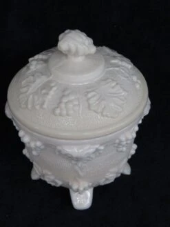 Jeannette Shell Pink Milk Glass Footed Candy Dish With Lid -Lenox Shop jeannette shell pink milk glass footed candy dish with lid 9016