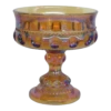 Kings Crown Thumbprint Indiana Carnival Glass Amber Compote Candy Dish -Lenox Shop kings crown thumbprint indiana carnival glass amber compote candy dish 8162