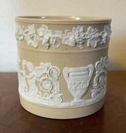 Large Antique Early 19th Century English Jasperware Porter's Mug Decorated With Griffons 14 Large Antique Early 19th Century English Jasperware Porter's Mug Decorated With Griffons -Lenox Shop large antique early 19th century english jasperware porters mug decorated with griffons 0353