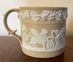 Large Antique Early 19th Century English Jasperware Porter's Mug Decorated With Griffons 19 Large Antique Early 19th Century English Jasperware Porter's Mug Decorated With Griffons -Lenox Shop large antique early 19th century english jasperware porters mug decorated with griffons 5884