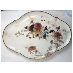 Royal Doulton Large English Doulton & Company Porcelain Gilt Chrysanthemum Tray / Platter -Lenox Shop large english doulton and company porcelain gilt chrysanthemum tray platter 5281