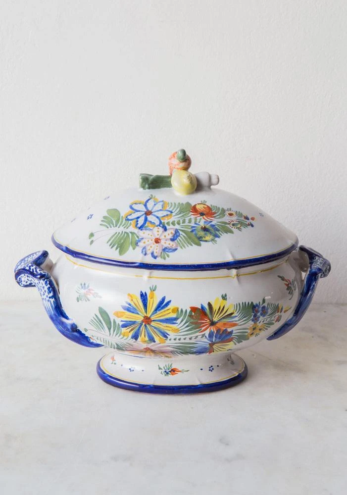 Large Hand Painted Terracotta Tureen By Montagnon, 1900s 6 Large Hand Painted Terracotta Tureen By Montagnon, 1900s - Image 4