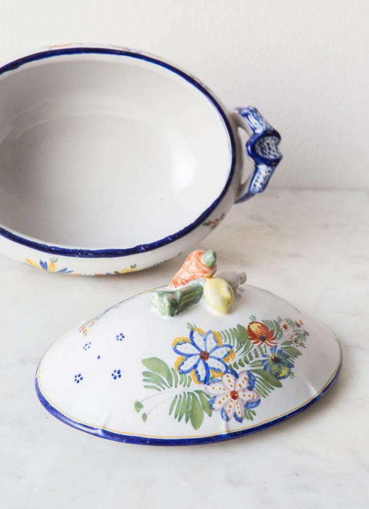 Large Hand Painted Terracotta Tureen By Montagnon, 1900s 4 Large Hand Painted Terracotta Tureen By Montagnon, 1900s - Image 2