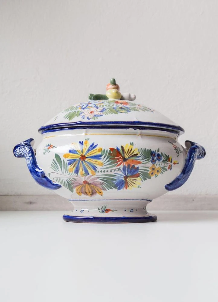 Large Hand Painted Terracotta Tureen By Montagnon, 1900s 8 Large Hand Painted Terracotta Tureen By Montagnon, 1900s - Image 6
