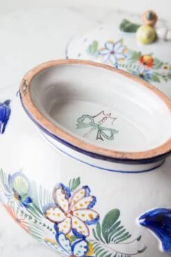 Large Hand Painted Terracotta Tureen By Montagnon, 1900s 12 Large Hand Painted Terracotta Tureen By Montagnon, 1900s -Lenox Shop large hand painted terracotta tureen by montagnon 1900s 7411