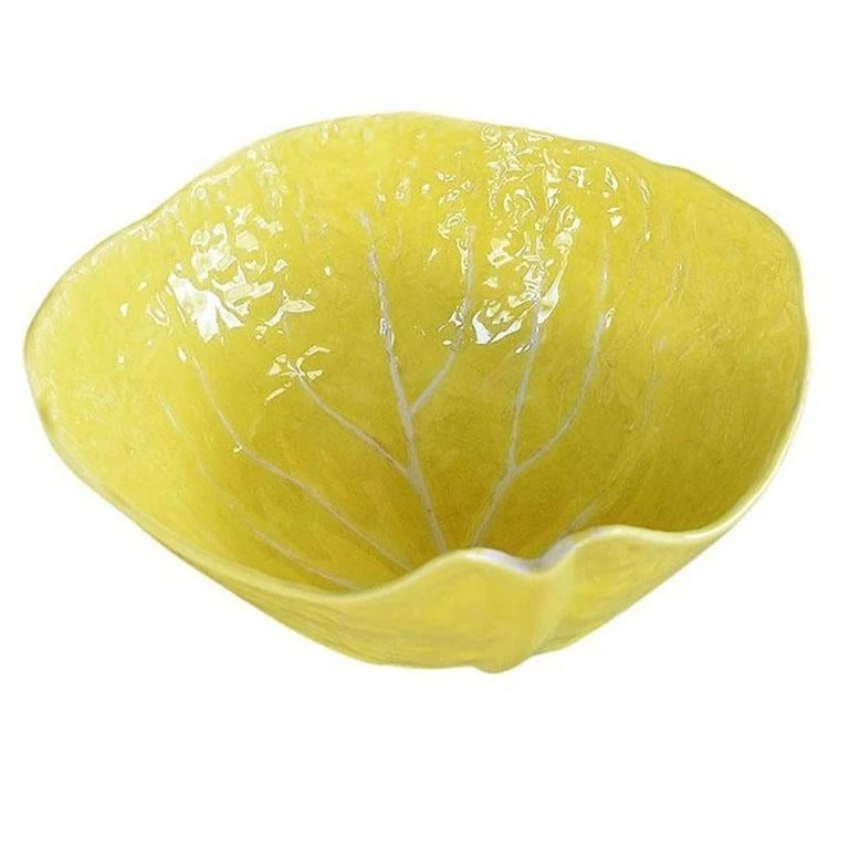 Large Yellow Ceramic Portuguese Lettuceware Serving Bowl After Dodie Thayer By Secla 8 Large Yellow Ceramic Portuguese Lettuceware Serving Bowl After Dodie Thayer By Secla - Image 6