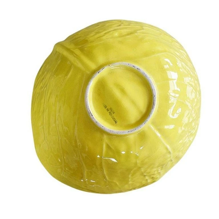 Large Yellow Ceramic Portuguese Lettuceware Serving Bowl After Dodie Thayer By Secla 4 Large Yellow Ceramic Portuguese Lettuceware Serving Bowl After Dodie Thayer By Secla - Image 2