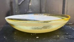 Large Yellow/White Swirl Art Glass Bowl -Lenox Shop large yellowwhite swirl art glass bowl 4313