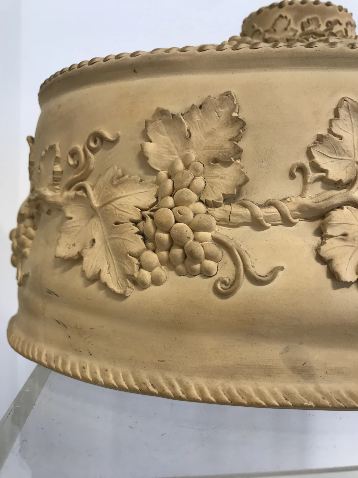 Late 19th Century Large 3pc Antique Wedgwood Caneware Game Pie Dish / Tureen C1870 #4 7 Late 19th Century Large 3pc Antique Wedgwood Caneware Game Pie Dish / Tureen C1870 #4 - Image 5