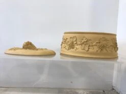 Late 19th Century Large Antique Wedgwood Caneware Cabbage Finial Game Pie Dish / Tureen C1870 #3 -Lenox Shop late 19th century large antique wedgwood caneware cabbage finial game pie dish tureen c1870 3 1205