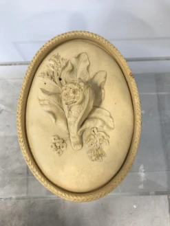 Late 19th Century Large Antique Wedgwood Caneware Cabbage Finial Game Pie Dish / Tureen C1870 #3 -Lenox Shop late 19th century large antique wedgwood caneware cabbage finial game pie dish tureen c1870 3 8044