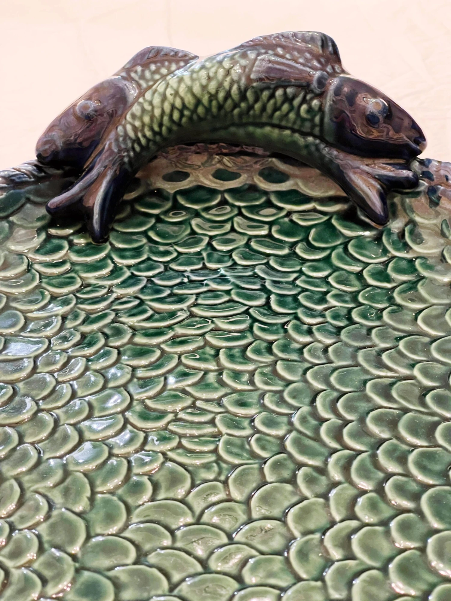 Late 20th Century Verdigris Serving Platter With Scale And Fish Motif 10 Late 20th Century Verdigris Serving Platter With Scale And Fish Motif - Image 8