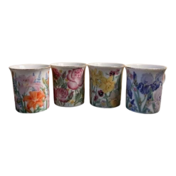 Lenox Bone China Mugs “The Flower Blossom Mug Collection” By Susanne Clee
