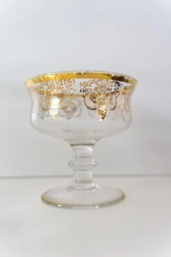 Leone Di San Marco Venetian Glass With Gold Banding Compote Serving Set Of 9 -Lenox Shop leone di san marco venetian glass with gold banding compote serving set of 9 3728