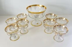 Leone Di San Marco Venetian Glass With Gold Banding Compote Serving Set Of 9 -Lenox Shop leone di san marco venetian glass with gold banding compote serving set of 9 4378