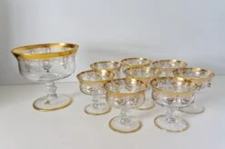 Leone Di San Marco Venetian Glass With Gold Banding Compote Serving Set Of 9 -Lenox Shop leone di san marco venetian glass with gold banding compote serving set of 9 5800