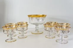 Leone Di San Marco Venetian Glass With Gold Banding Compote Serving Set Of 9 -Lenox Shop leone di san marco venetian glass with gold banding compote serving set of 9 6805