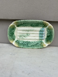 Majolica Asparagus Platter Salins With Ferns, Circa 1880 -Lenox Shop majolica asparagus platter salins with ferns circa 1880 9016