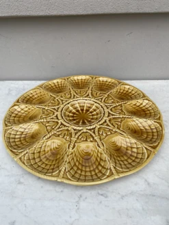 Majolica Yellow Shell Oyster Platter Sarreguemines Circa 1930 15 Majolica Yellow Shell Oyster Platter Sarreguemines Circa 1930 -Lenox Shop majolica yellow shell oyster platter sarreguemines circa 1930 6429