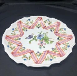 Mid 19th Century Bonwit Teller Hand-Painted Plaid Ribbon & Flowers Soup Tureen Set, Made In Italy- 2 Pieces -Lenox Shop mid 19th century bonwit teller hand painted plaid ribbon and flowers soup tureen set made in italy 2 pieces 9404