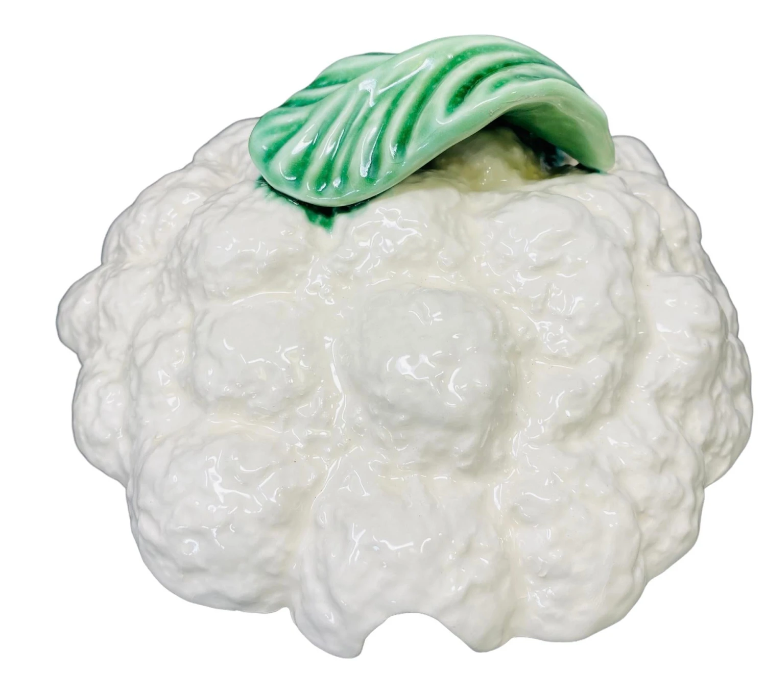 Mid-20th Century Hand-Painted Majolica Ceramic Cauliflower Soup Tureen Made In Portugal A Set Of 4 9 Mid-20th Century Hand-Painted Majolica Ceramic Cauliflower Soup Tureen Made In Portugal A Set Of 4 - Image 7