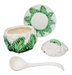 Mid-20th Century Hand-Painted Majolica Ceramic Cauliflower Soup Tureen Made In Portugal A Set Of 4 19 Mid-20th Century Hand-Painted Majolica Ceramic Cauliflower Soup Tureen Made In Portugal A Set Of 4 -Lenox Shop mid 20th century hand painted majolica ceramic cauliflower soup tureen made in portugal a set of 4 8200