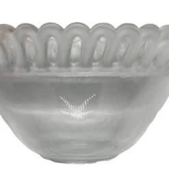 Mid 20th Century “Lalique-Style”Glass Dessert Fruit Bowls With Frosted Reticulated Rims - Set Of 8 -Lenox Shop mid 20th century lalique styleglass dessert fruit bowls with frosted reticulated rims set of 8 0185