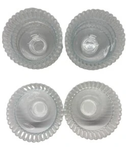Mid 20th Century “Lalique-Style”Glass Dessert Fruit Bowls With Frosted Reticulated Rims - Set Of 8 -Lenox Shop mid 20th century lalique styleglass dessert fruit bowls with frosted reticulated rims set of 8 3471