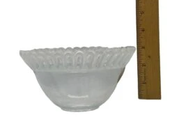 Mid 20th Century “Lalique-Style”Glass Dessert Fruit Bowls With Frosted Reticulated Rims - Set Of 8 -Lenox Shop mid 20th century lalique styleglass dessert fruit bowls with frosted reticulated rims set of 8 3589
