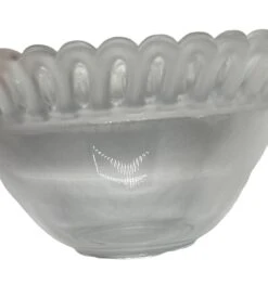 Mid 20th Century “Lalique-Style”Glass Dessert Fruit Bowls With Frosted Reticulated Rims - Set Of 8 -Lenox Shop mid 20th century lalique styleglass dessert fruit bowls with frosted reticulated rims set of 8 5476