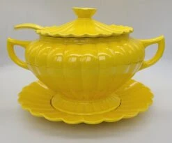 Mid Century California Pottery Vibrant Yellow Soup Tureen Set - 4 Pieces -Lenox Shop mid century california pottery vibrant yellow soup tureen set 4 pieces 6896