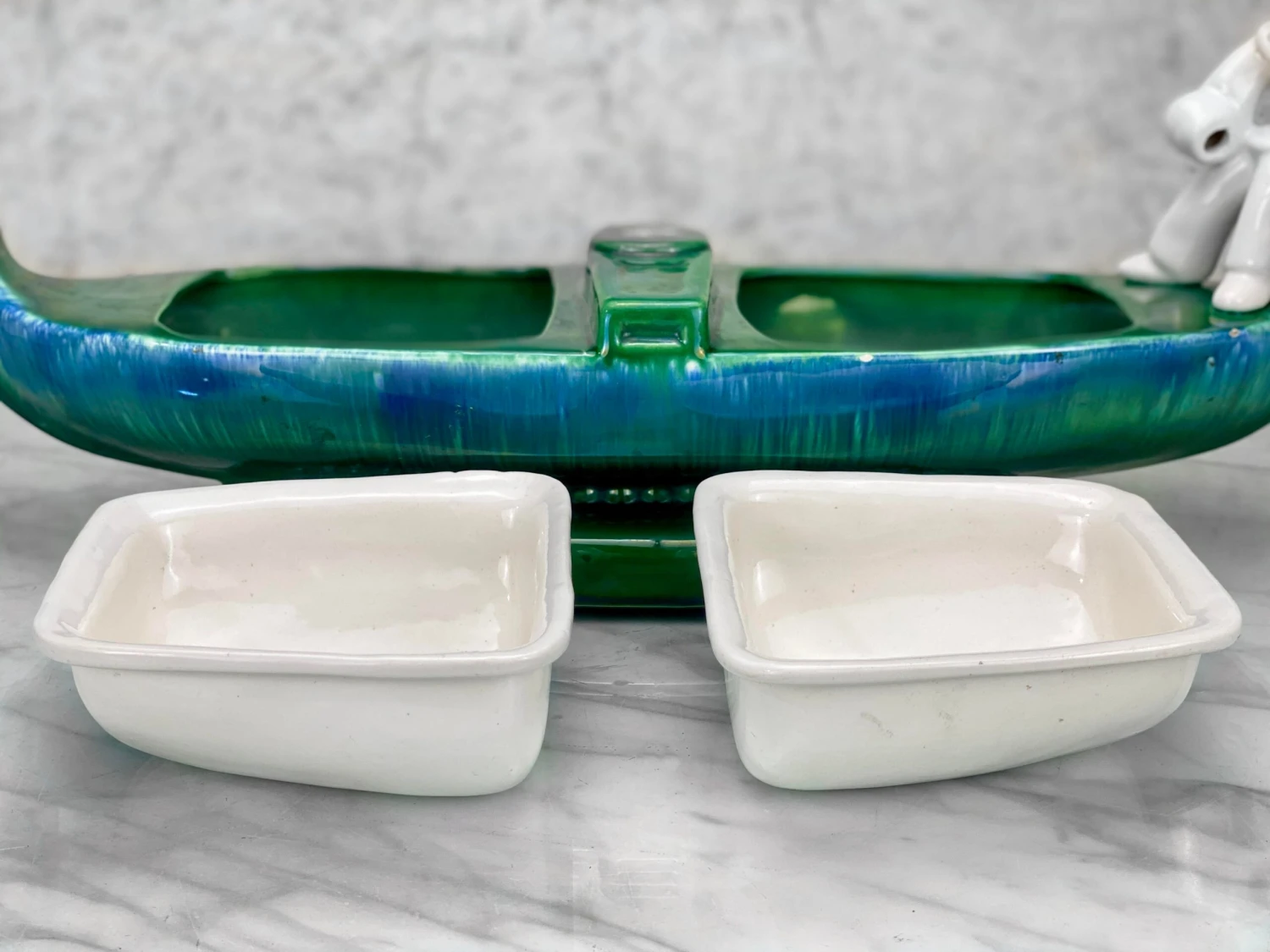 Mid-Century Royal Haeger Porcelain Gondola Centerpiece Olive Serving Set 7 Mid-Century Royal Haeger Porcelain Gondola Centerpiece Olive Serving Set - Image 5