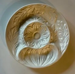 Mid Twentieth -Century Whittier Pottery Majolica Style White Artichoke Plates- Set Of 3 -Lenox Shop mid twentieth century whittier pottery majolica style white artichoke plates set of 3 6540