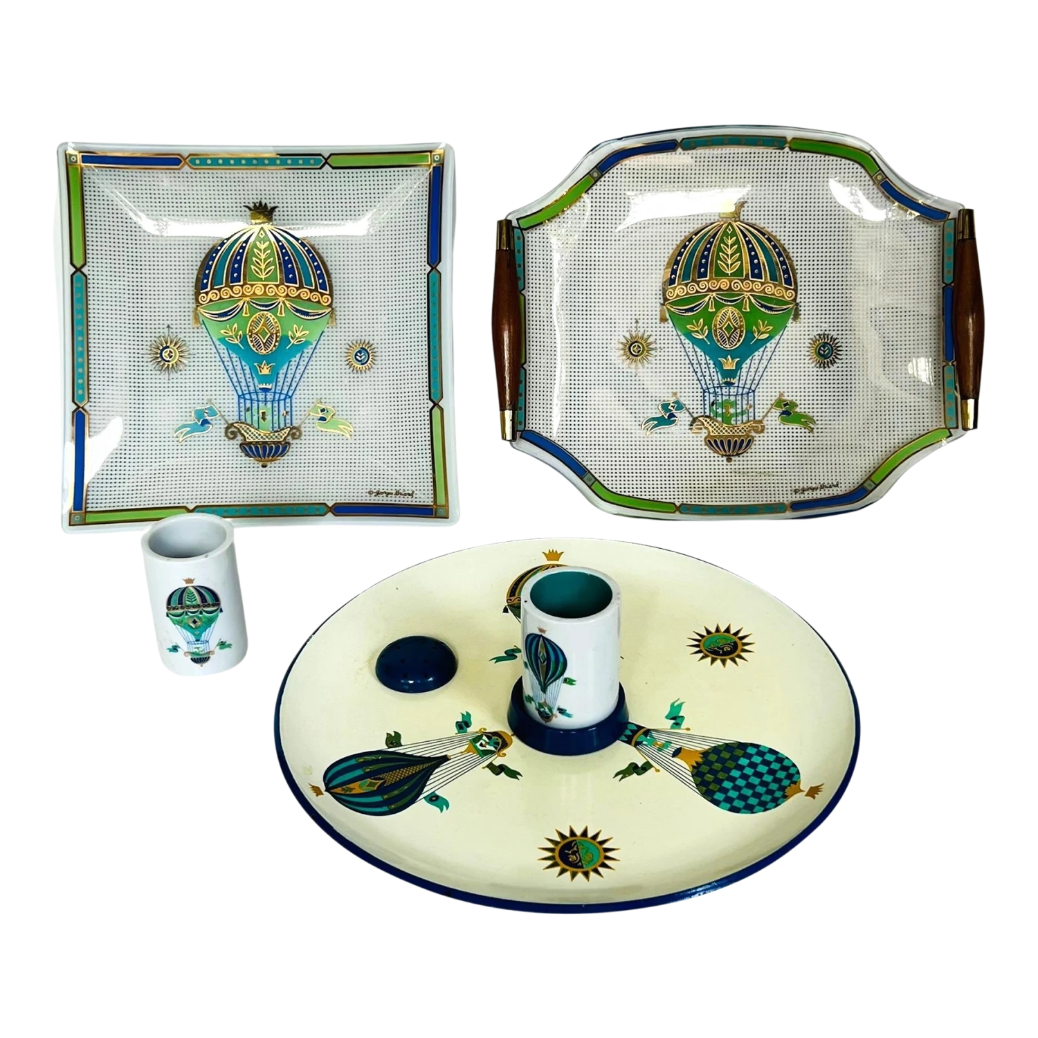 Midcentury Georges Briard Serving Plates - "Fancy Free" Set- 5 Pieces 3 Midcentury Georges Briard Serving Plates - "Fancy Free" Set- 5 Pieces