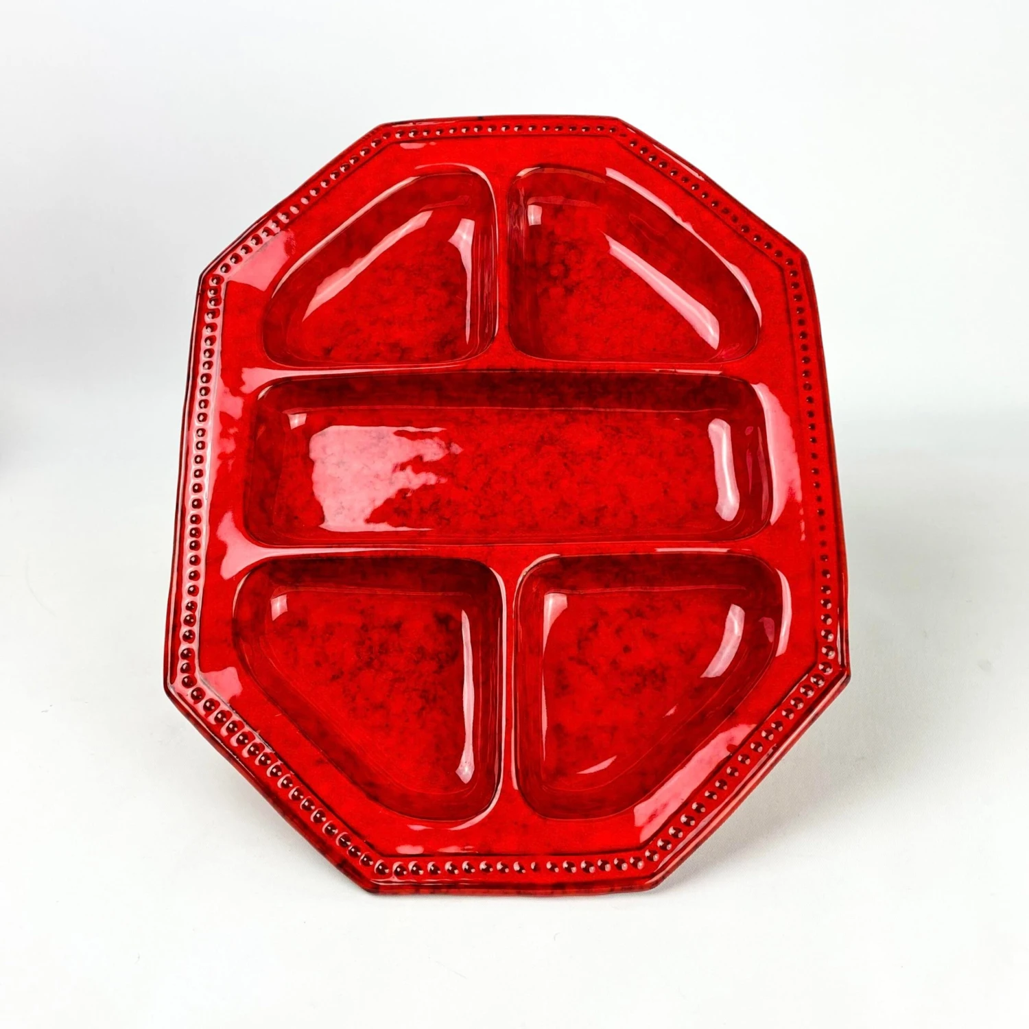 P V Italy Ceramic Orange Red Coffee/Tea And Serving Set- 25 Total Pieces 12 P V Italy Ceramic Orange Red Coffee/Tea And Serving Set- 25 Total Pieces - Image 10