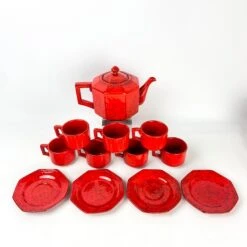 P V Italy Ceramic Orange Red Coffee/Tea And Serving Set- 25 Total Pieces 17 P V Italy Ceramic Orange Red Coffee/Tea And Serving Set- 25 Total Pieces -Lenox Shop p v italy ceramic orange red coffeetea and serving set 25 total pieces 2245