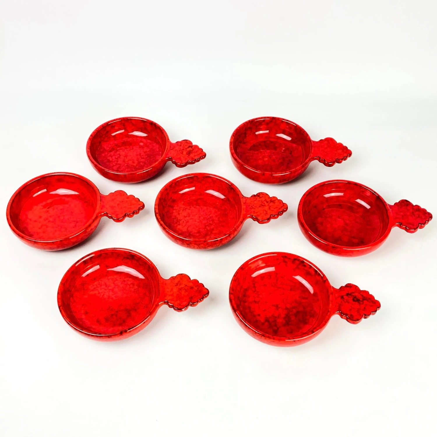 P V Italy Ceramic Orange Red Coffee/Tea And Serving Set- 25 Total Pieces 11 P V Italy Ceramic Orange Red Coffee/Tea And Serving Set- 25 Total Pieces - Image 9