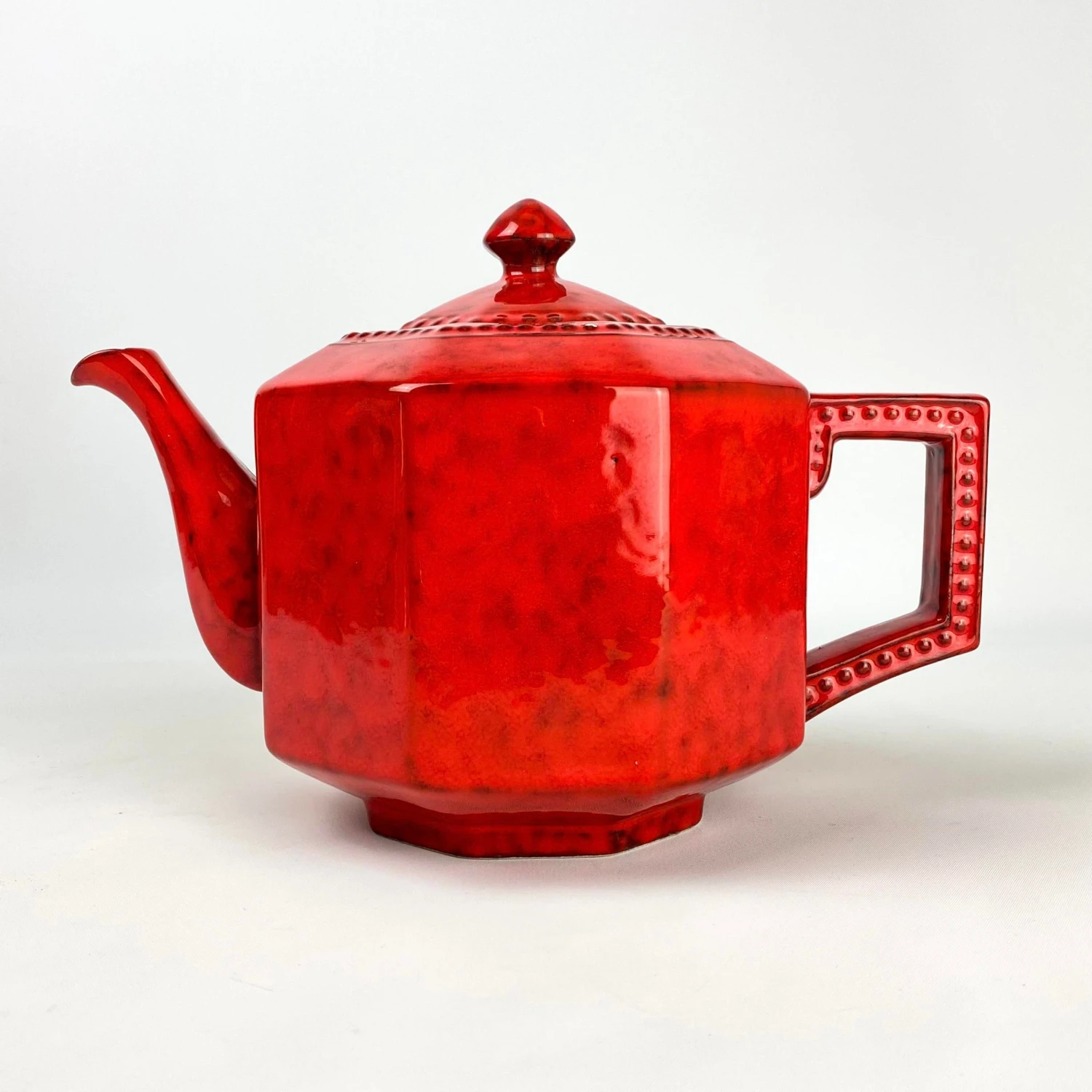 P V Italy Ceramic Orange Red Coffee/Tea And Serving Set- 25 Total Pieces 10 P V Italy Ceramic Orange Red Coffee/Tea And Serving Set- 25 Total Pieces - Image 8