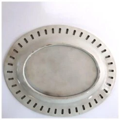 Rare English Leeds Pearlware Pottery Basketweave Oval Reticulated Platter -Lenox Shop rare english leeds pearlware pottery basketweave oval reticulated platter 3288