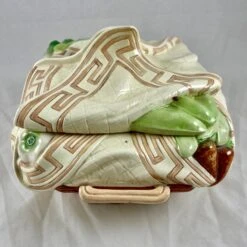 Sarreguemines Majolica Trompe L’Oeil Greek Key Napkin Covered Asparagus Tureen -Lenox Shop sarreguemines majolica trompe loeil greek key napkin covered asparagus tureen 3538