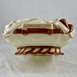 Sarreguemines Majolica Trompe L’Oeil Greek Key Napkin Covered Asparagus Tureen -Lenox Shop sarreguemines majolica trompe loeil greek key napkin covered asparagus tureen 5860
